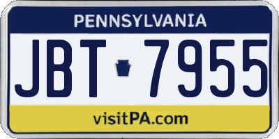 PA license plate JBT7955