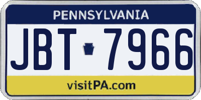 PA license plate JBT7966