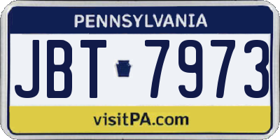 PA license plate JBT7973
