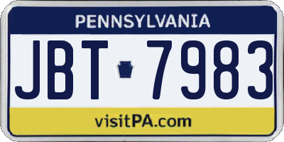 PA license plate JBT7983