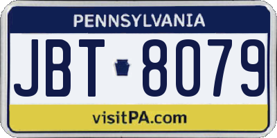 PA license plate JBT8079