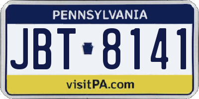PA license plate JBT8141