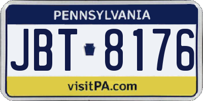 PA license plate JBT8176