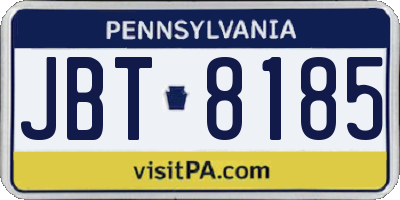 PA license plate JBT8185