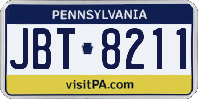 PA license plate JBT8211