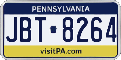 PA license plate JBT8264