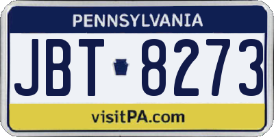 PA license plate JBT8273