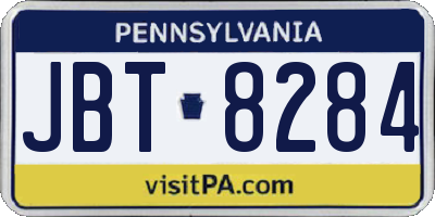 PA license plate JBT8284