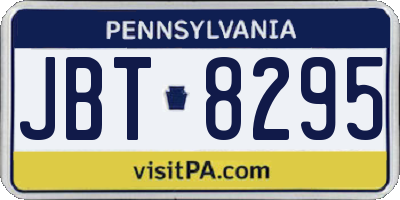 PA license plate JBT8295