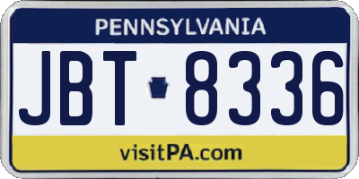 PA license plate JBT8336