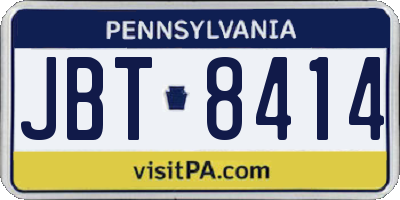 PA license plate JBT8414
