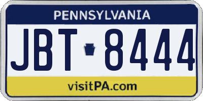 PA license plate JBT8444