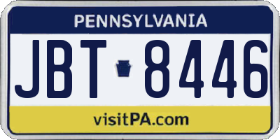 PA license plate JBT8446