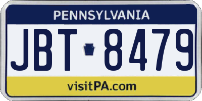 PA license plate JBT8479