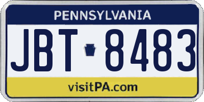 PA license plate JBT8483