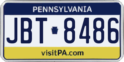 PA license plate JBT8486