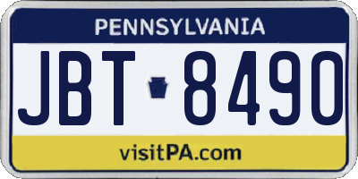 PA license plate JBT8490