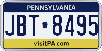 PA license plate JBT8495