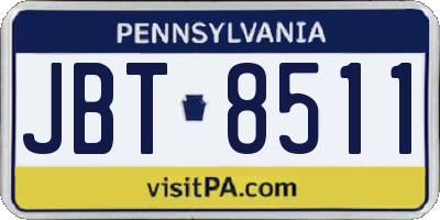 PA license plate JBT8511