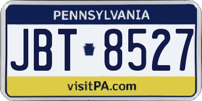 PA license plate JBT8527