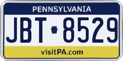 PA license plate JBT8529