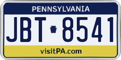 PA license plate JBT8541