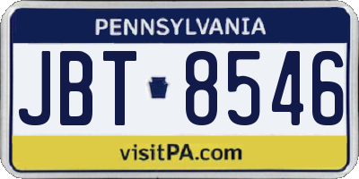 PA license plate JBT8546