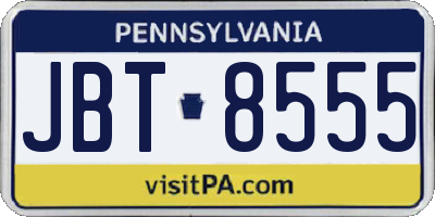 PA license plate JBT8555