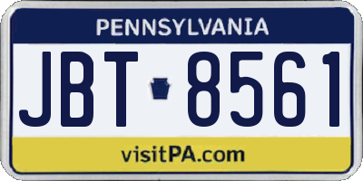 PA license plate JBT8561