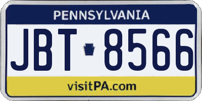 PA license plate JBT8566