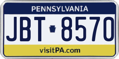 PA license plate JBT8570