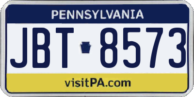 PA license plate JBT8573
