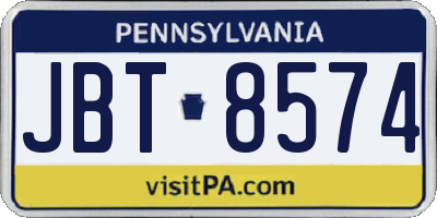 PA license plate JBT8574