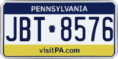 PA license plate JBT8576