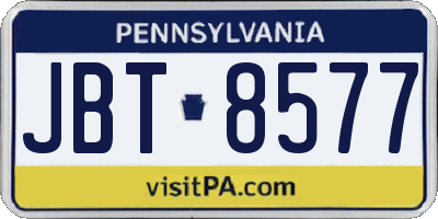 PA license plate JBT8577
