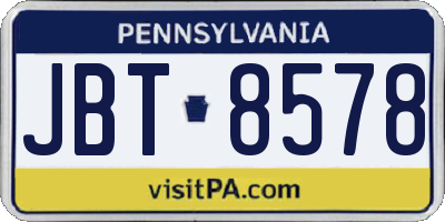 PA license plate JBT8578