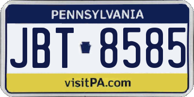 PA license plate JBT8585