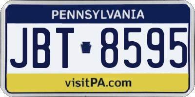 PA license plate JBT8595