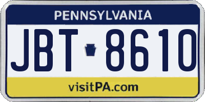 PA license plate JBT8610