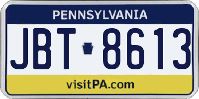 PA license plate JBT8613