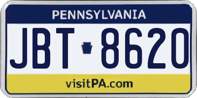 PA license plate JBT8620