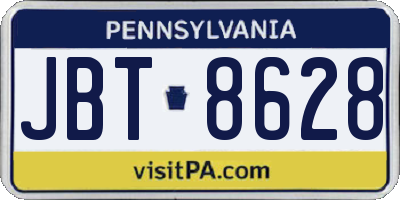 PA license plate JBT8628