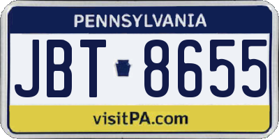 PA license plate JBT8655