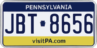 PA license plate JBT8656