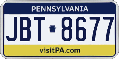 PA license plate JBT8677