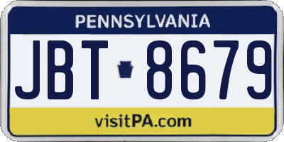 PA license plate JBT8679
