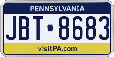 PA license plate JBT8683