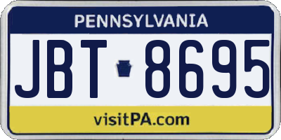 PA license plate JBT8695