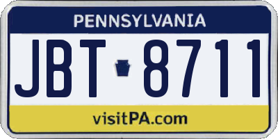 PA license plate JBT8711