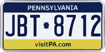 PA license plate JBT8712